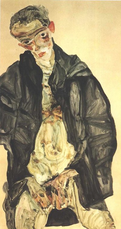 Selbstbildnis masturbierend von Egon Schiele